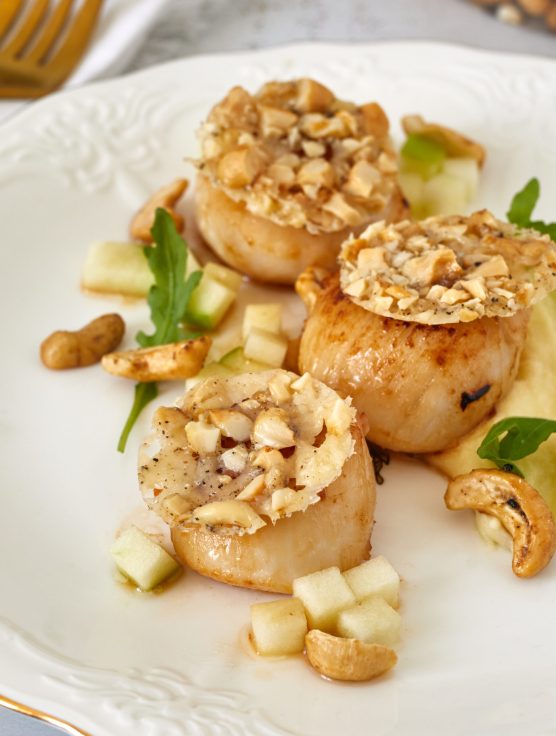 recette noix de cajou truffe et noix de saint Jacques